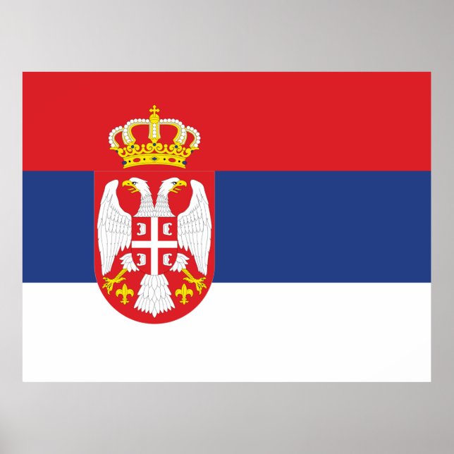 Póster Bandera de Serbia (Frente)