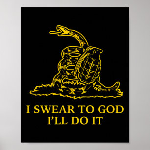 Póster Bandera de serpiente Gadsden Snek No pisotear Paro