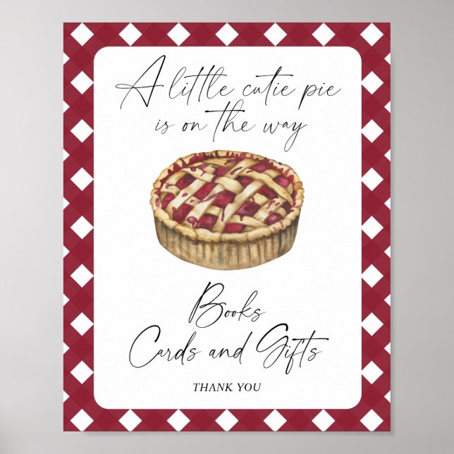 Póster Bandera de shower de bebé pastel libros tarjetas y (Frente)