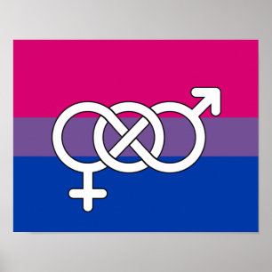 Póster Bandera de símbolo del orgullo bisexual