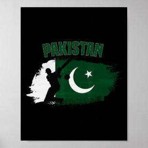 Póster Bandera de simpatizantes de cricket de Pakistán