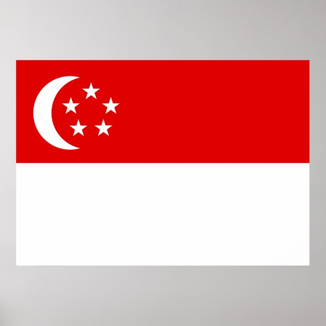 Póster Bandera de Singapur (Frente)