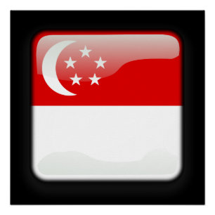 Póster Bandera de Singapur
