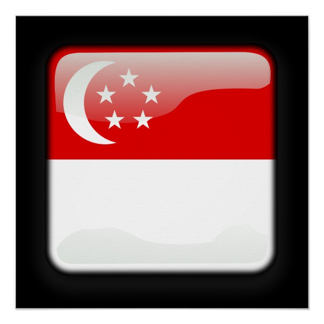 Póster Bandera de Singapur (Anverso)