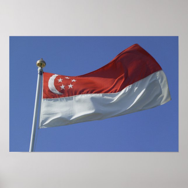 Póster Bandera de Singapur (Frente)