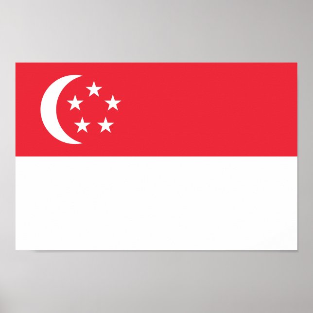 Póster Bandera de Singapur (Frente)