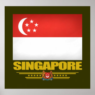Póster Bandera de Singapur