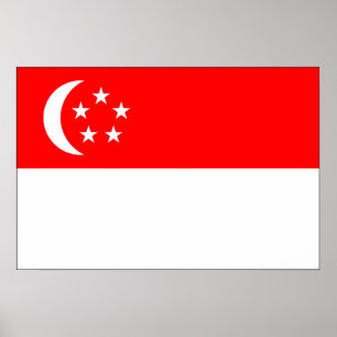Póster Bandera de Singapur