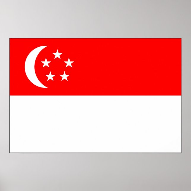 Póster Bandera de Singapur (Frente)