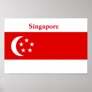 Póster Bandera de Singapur