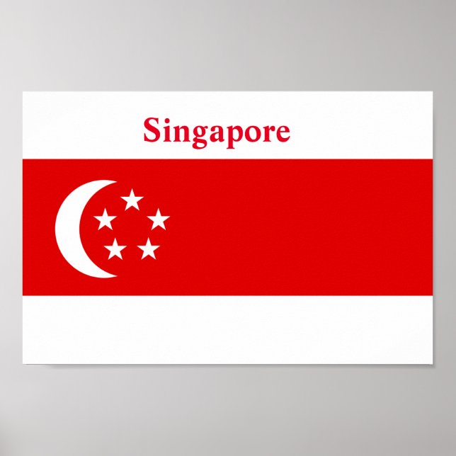 Póster Bandera de Singapur (Frente)