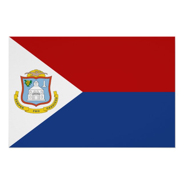 Póster Bandera de Sint Maarten (Anverso)