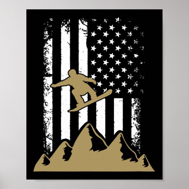 Póster Bandera de Snowboard Invierno Snowboarding Sport S (Frente)