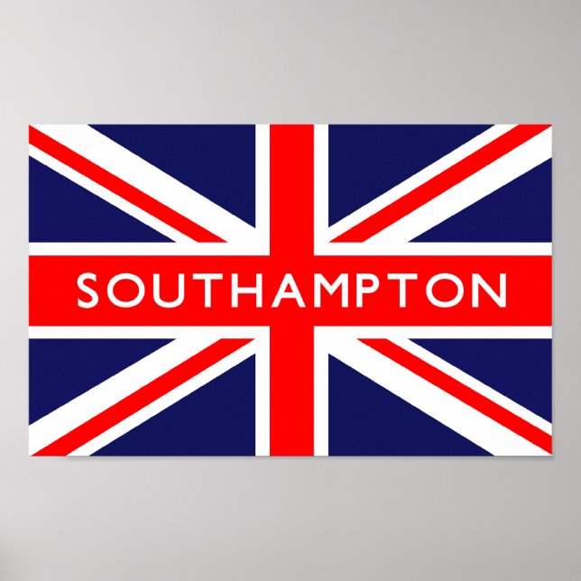 Póster Bandera de Southampton Reino Unido (Frente)