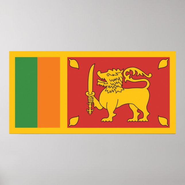 Póster Bandera de Sri Lanka (Frente)