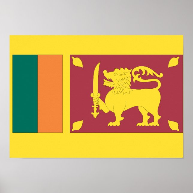 Póster Bandera de Sri Lanka (Frente)