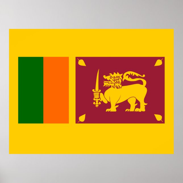 Póster Bandera de Sri Lanka (Frente)