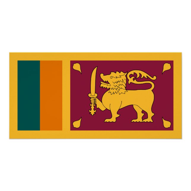 Póster Bandera de Sri Lanka (Anverso)
