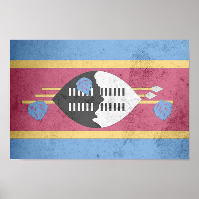 Póster Bandera de Suazilandia (Frente)