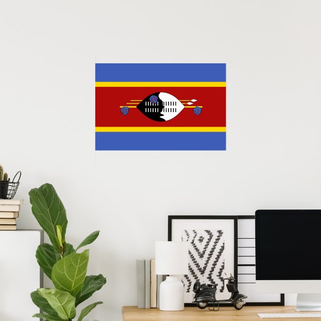 Póster Bandera de Suazilandia (Oficina en casa)