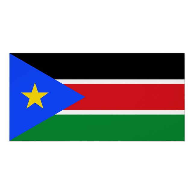 Póster Bandera de Sudán del Sur (Anverso)