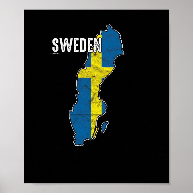 Póster Bandera de Suecia patriótica Nacionalismo sueco (Frente)