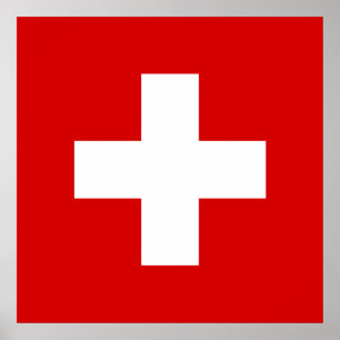 Póster bandera de Suiza de alta calidad