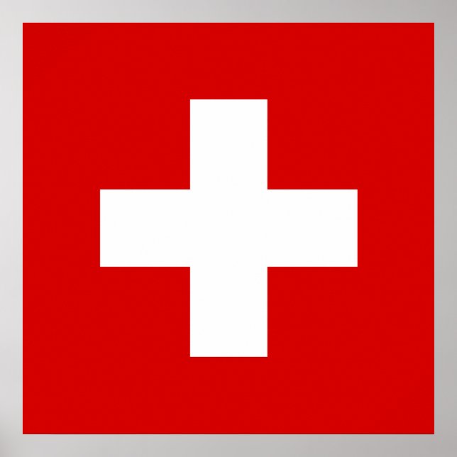 Póster bandera de Suiza de alta calidad (Frente)