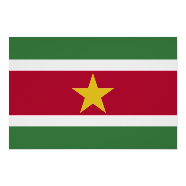 Póster Bandera de Surinam (Anverso)