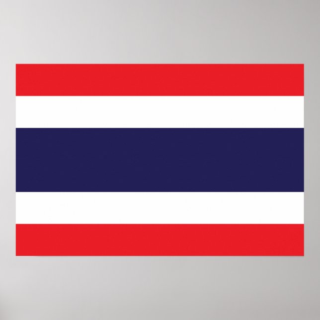 Póster Bandera de Tailandia (Frente)