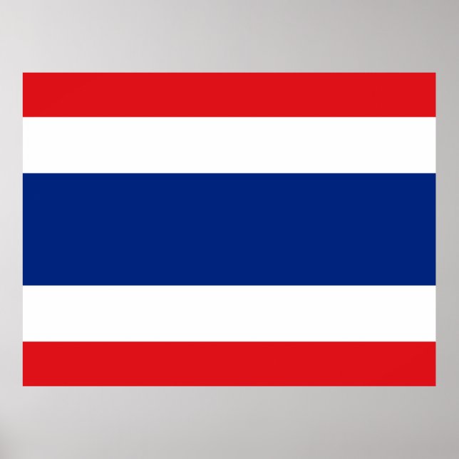 Póster Bandera de Tailandia (Frente)