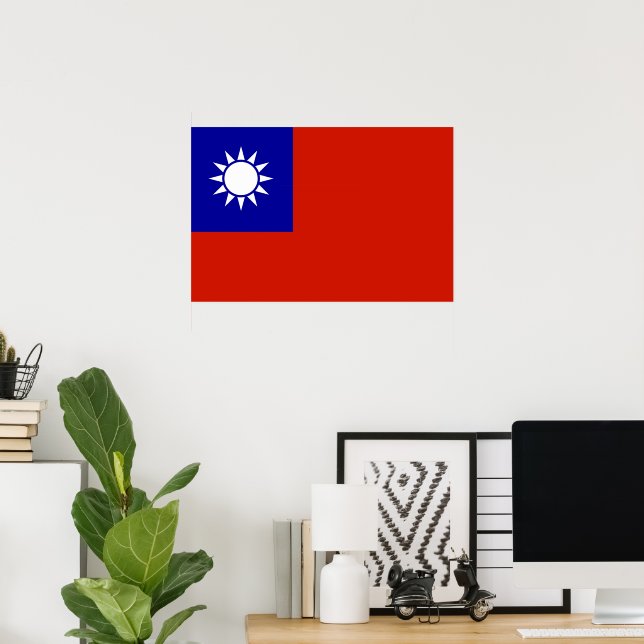 Póster Bandera de Taiwán (Oficina en casa)