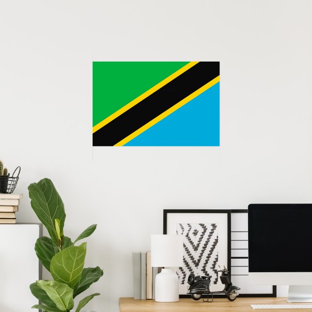 Póster Bandera de Tanzania (Oficina en casa)