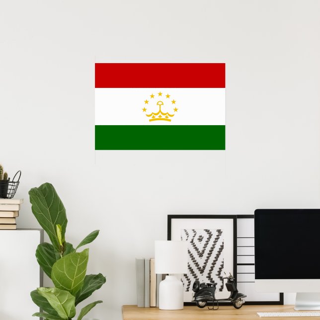 Póster Bandera de Tayikistán (Oficina en casa)