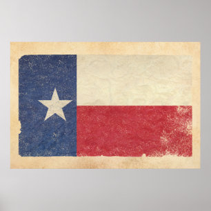 Póster Bandera de Tejas envejecida