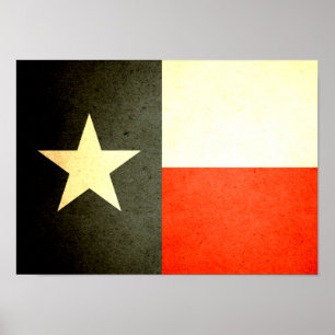Póster Bandera de Texas besada por el sol