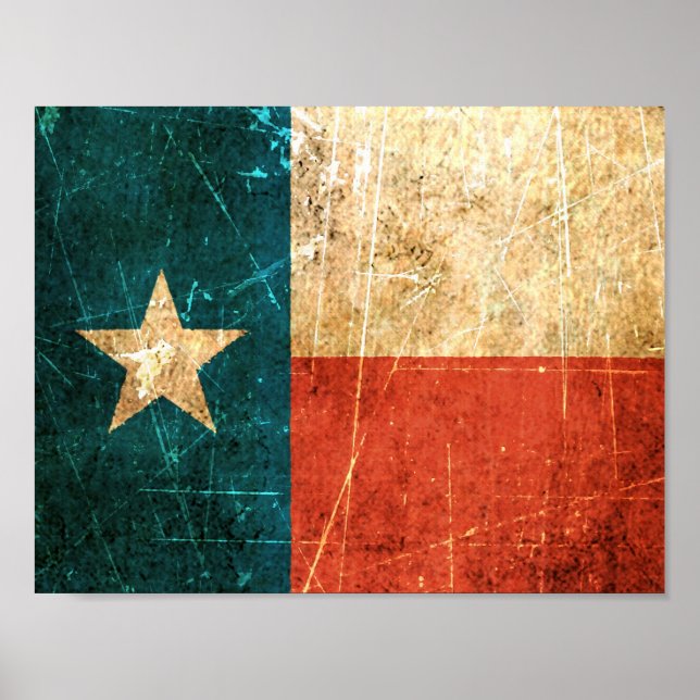 Póster Bandera de Texas esposada y rota (Frente)