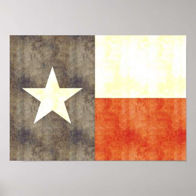 Póster Bandera de Texas retro vintage (Frente)