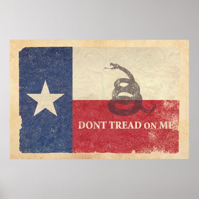 Póster Bandera de Texas y Gadsden (Frente)