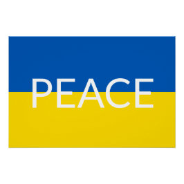 Póster Bandera de texto azul personalizado de la paz en U