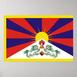 Póster bandera de Tibet libre