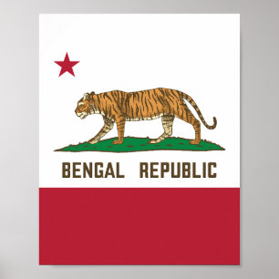 Póster Bandera de tigre de la República Bengalí Orgullo b