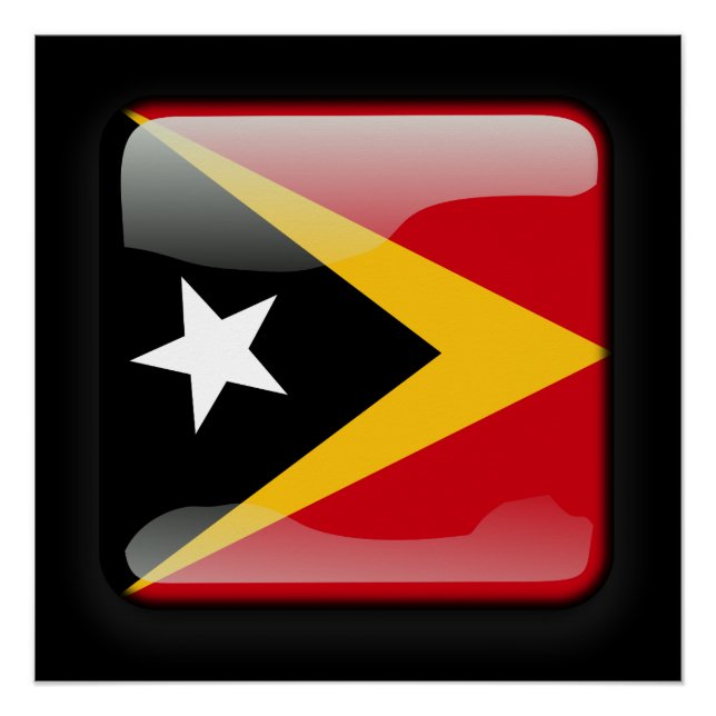 Póster Bandera de Timor Oriental (Anverso)