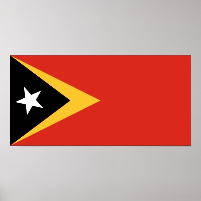 Póster Bandera de Timor Oriental (Frente)