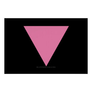 Póster bandera de triángulo rosa de SlipperyJoe símbolo r