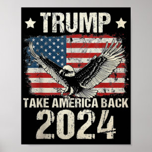 Póster Bandera de Trump 2024 devuelve a Estados Unidos a 