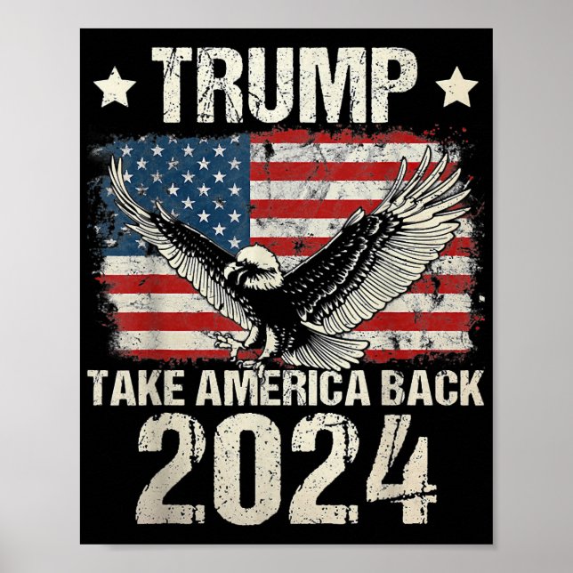 Póster Bandera de Trump 2024 devuelve a Estados Unidos a  (Frente)