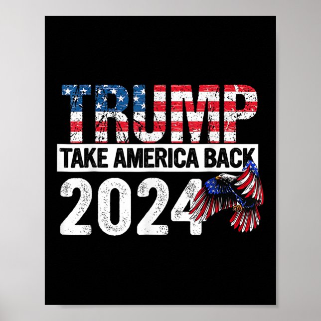 Póster Bandera De Trump 2025 Lleva A Estados Unidos Al 4  (Frente)