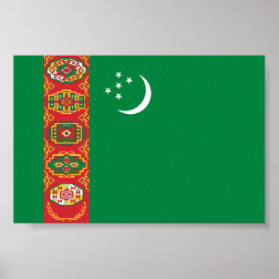 Póster Bandera de Turkmenistán
