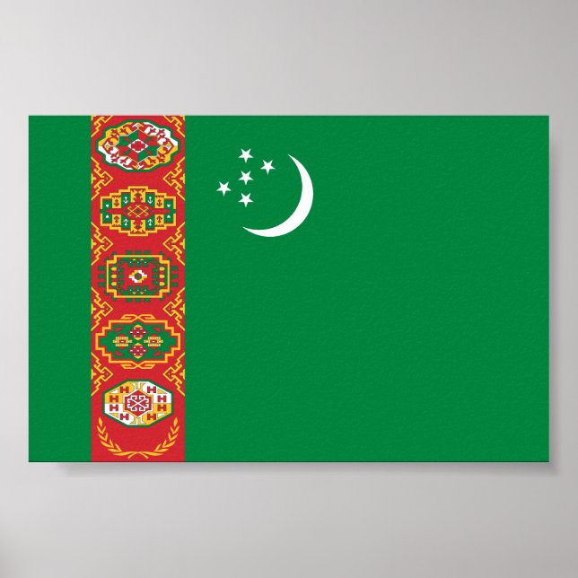 Póster Bandera de Turkmenistán (Frente)